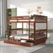 Harriet Bee Halland Full Over Full Bunk Bed Wood in Brown | 64.6 H x 58.7 W x 80 D in | Wayfair F157451ED5C645029703AC999B8EE7BD