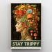Trinx Mushroom Stay Strippy - 1 Piece Rectangle Graphic Art Print On Wrapped Canvas in Brown | 14 H x 11 W x 1.25 D in | Wayfair
