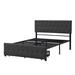 Red Barrel Studio® Tufted Storage Platform Bed Upholstered/Metal/Linen | 44.2 H x 56.7 W x 77.9 D in | Wayfair AD19833AA35F471DAEA597F6511C3F29