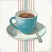 Winston Porter Kelwen Wake Me Up Coffee IV Blue w/ Stripes No Cookie On Canvas by Danhui Nai Print Canvas in White | 36 H x 36 W x 1.25 D in | Wayfair