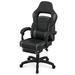 Inbox Zero Swivel Game Chair, High Back PC Computer Seat w/ Lumbar Support for Home Office Faux Leather in Gray | 48 H x 22 W x 25.5 D in | Wayfair