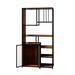 17 Stories Multipurpose Bookshelf Storage Rack, w/ Enclosed Storage Cabinet Wood in Black/Brown | 68.9 H x 68.9 W x 15.75 D in | Wayfair