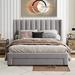 Latitude Run® Full/Double Storage Platform Bed Upholstered/Velvet, Solid Wood in Gray | 50.41 H x 58.21 W x 79.11 D in | Wayfair