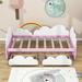 Isabelle & Max™ Addelina Twin Size 2 Drawers Wood Daybed w/ Clouds & Rainbow Decor Wood in Brown/Pink/White | 29.6 H x 42.4 W x 77.7 D in | Wayfair