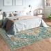 Green/Orange 72 x 48 x 0.25 in Area Rug - Bungalow Rose Floral Machine Made Polyester Area Rug | 72 H x 48 W x 0.25 D in | Wayfair