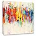 Latitude Run® Abstract Rainbow Painting Print on Wrapped Canvas in Blue/Red/Yellow | 14" H x 14" W x 2" D | Wayfair