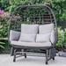 Dakota Fields Camare Outdoor Chair Metal/Wicker/Rattan in Gray | 52.36 W x 31.89 D in | Wayfair 09F0438950B24C9B89F195157BA90089