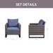 Latitude Run® Kilmarx Patio Chairs w/ Cushion Wicker/Rattan in Gray/Blue | 30.3 H x 28.35 W x 31.1 D in | Wayfair 44D3177DE7CB497490A6154261338A35