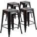 Ebern Designs Nieva Bar & Counter Stool Metal in Black/Yellow | 24 H x 16 W x 16 D in | Wayfair 59D89D4E83AD491CA0B249F184B861A4