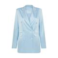 Women's Satin Double-Breasted Blazer Jacket In Baby Blue Extra Small Sour Figs