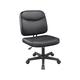 Yaheetech - Armless Office Chair Mid-Back Task Chair Adjustable Faux Leather Desk Chair, Black - black