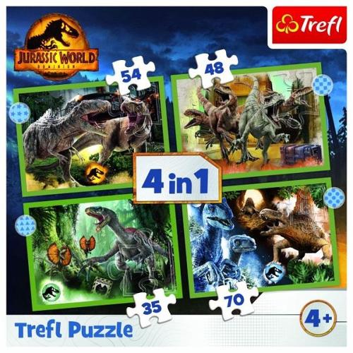 4 in 1 Puzzle 35, 48, 54, 70 Teile Jurassic World (Kinderpuzzle) - Trefl
