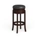 29'' High Backless Wood Barstool with Carved Apron and LeatherSoft Swivel Seat - 17"W x 17"D x 30"H