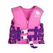 Pink and Purple Floral Child Life Jacket Vest with Handle - Up to 50lbs - 1"