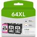 64XL Ink Cartridge 64 XL Ink Cartridges Replacement for HP Inspire 7255e 7955e 6220 6222 Tango (2 Black 1Tri-Color)