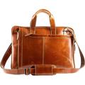 Liberty Leather - Laptop Bag Shoulder and Case - 15.6â€� Genuine Leather Briefcase Messenger Satchel for Men and Women Laptop Bag in Tan Color