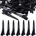100pcs Black Single Prong Curl Clips Sectioning Clips Metal Alligator Hair Pins Styling Clips for Women Men Girls Hair Extensions Salon Haircut 4.5 cm x 0.8 cm