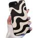 Compatible with iPhone 7 Plus/8 Plus Case Cute Zebra Stripes Pattern for Women Girls Wave Aesthetic Elegant Soft Silicone Protective Case Cover for iPhone 7 Plus/8 Plus Beige