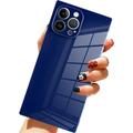 Compatible with iPhone 12 Pro Case Square Blue Soft TPU Bumper Anti-Drop Anti-Scratch Shock Absorption Protective Wireless Slim Cover Compatible with iPhone 12 Pro 6.1 Inch for Women Girls Men