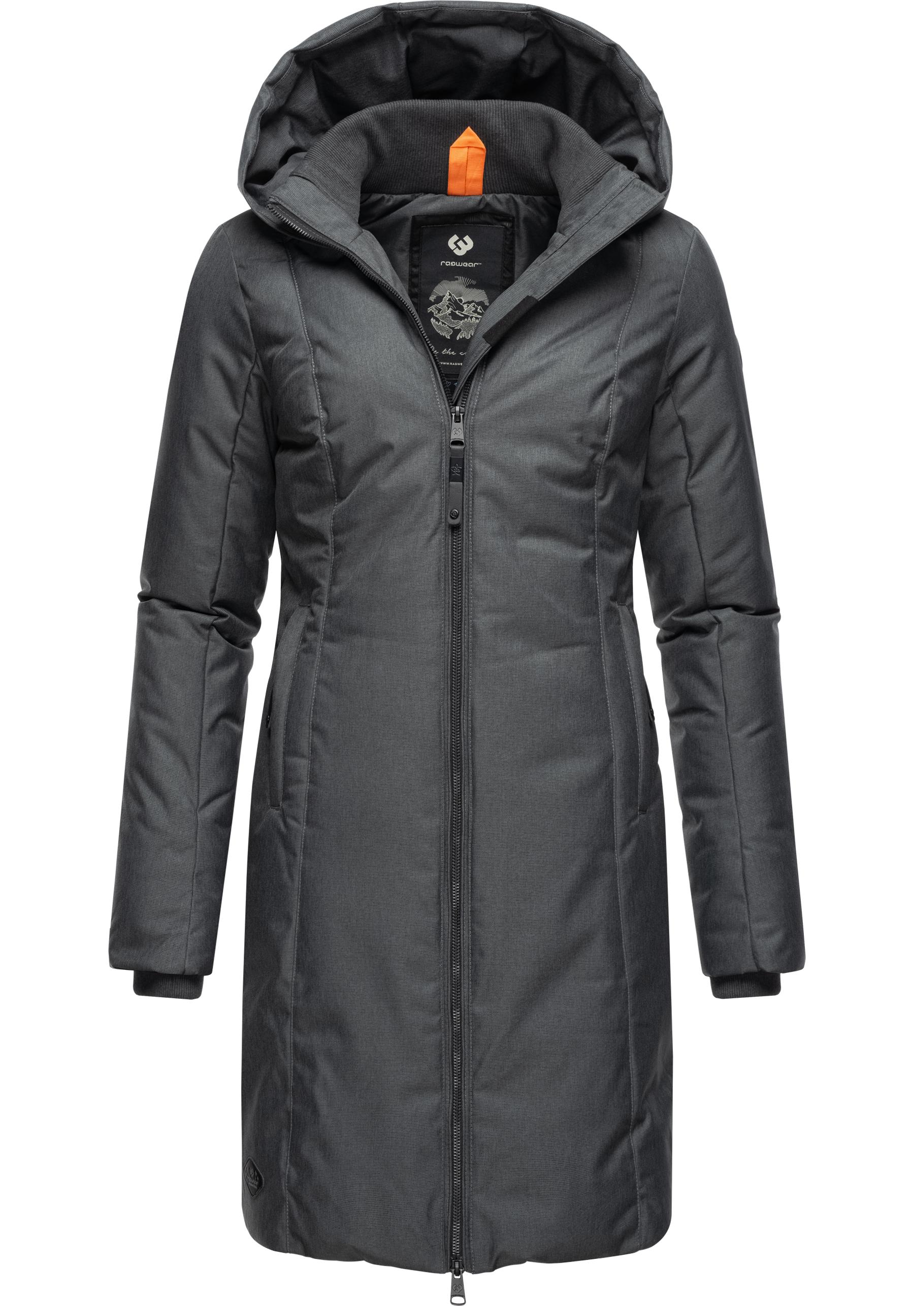 Wintermantel RAGWEAR "Amarri", Damen, Gr. XL(42), schwarz, Außenmaterial: 100% Polyester, Innenfutter: 100% Polyester, Wattierung: 100% Polyester, Modisch, gerade ca. Mitte Oberschenkel, hoch geschlossener Ausschnitt, Ärmel ohne Ärmelschlitz... Image