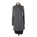 Bailey 44 Casual Dress - Sweater Dress Turtleneck Long sleeves: Gray Color Block Dresses - Women's Size Small