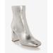 Boston Proper - Silver Metallic - Square Toe Heeled Bootie - 8.5