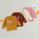 Suefunskry-Pull à manches longues pour nouveau-né broderie de lettres bébé fille et garçon tout