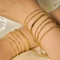 Bracelet Classique Plaqué Or en Acier Inoxydable pour Femme Bijoux Cubains Cadeaux Tendance Salle