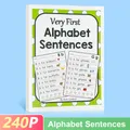 240P kids Alphabet Sentence books In English Practice Workbook Reading phonics Books for baby