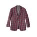 Men's Big & Tall KS Signature 2-Button Classic Blazer by KS Signature in Red Plaid (Size 60)