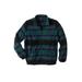 Men's Big & Tall Explorer Plush Fleece Full-Zip Fleece Jacket by KingSize in Ink Blue Snowflake (Size L)