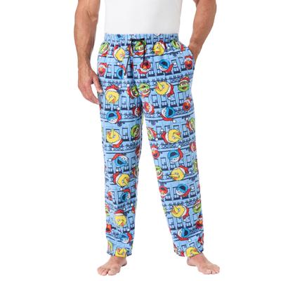 Men's Big & Tall Microfleece holiday pajama pants by KingSize in Christmas Sesame Friends (Size XL) Pajama Bottoms