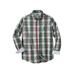 Men's Big & Tall Wrinkle-Free Plaid Shirt by KingSize in Cream Multi Plaid (Size 5XL)