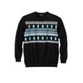 Men's Big & Tall Graphic Fleece Sweatshirt by KingSize in Yeti Fair Isle (Size XL)