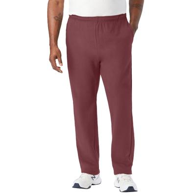 Men's Big & Tall Fleece Open-Bottom Sweatpants by KingSize in Oxblood (Size L)