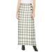 Plus Size Women's Side-Button Wool Skirt by Jessica London in Ivory Shadow Plaid (Size 28 W) Wool Faux Wrap Plaid Maxi Skirt