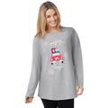 Plus Size Women's Holiday Graphic Tee by Woman Within in Heather Grey Holiday Drive (Size L) Shirt