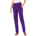 Plus Size Women's Corduroy Straight Leg Stretch Pant by Woman Within in Radiant Purple (Size 20 WP)