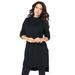 Plus Size Women's High-Low Mockneck Ultimate Tunic by Roaman's in Black (Size 12) Mock Turtleneck Long Sleeve Shirt