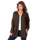 Plus Size Women's Classic-Length Thermal Hoodie by Roaman's in Chocolate (Size L) Zip Up Sweater