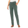 Plus Size Women's Corduroy Straight Leg Stretch Pant by Woman Within in Pine (Size 28 WP)