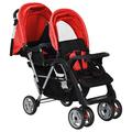 Wakects Tandem Stroller Tandem Stroller Oxford Steel Fabric for Walking for Travelling