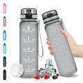 Trinkflasche 1L, Tritan Trinkflasche Sport BPA Frei, Wasserflasche 1L Zeitmarkierung und Filter, Sport Trinkflasche Kohlensäure Geeignet, trinkflasche für kinder, Sport, Fahrrad, Camping, Outdoor