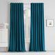 MUMFAS Teal Blue Velvet Curtains 80 Inches Long, Back Tab Rod Pocket Soundproof Room Darkening Window Velvet Drapes Light Blocking Privacy Assured for Living Room Bedroom W52 x L80, 2 Pcs