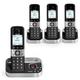 Alcatel F890 Voice Quad - Cordless Phone with answering machine and 4 Handsets - Landline Home Phones - Call Blocking Telephones