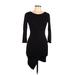 Club L Casual Dress - Bodycon: Black Solid Dresses - Women's Size 10