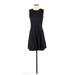 Theory Casual Dress - A-Line Crew Neck Sleeveless: Black Solid Dresses - Women's Size 2