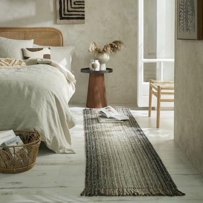 Läufer FLAIR RUGS "Jute Ombre", grau, B:60cm H:8mm L:230cm, Jute, Kunstfaser, Wolle, Teppiche Image