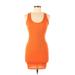 PrettyLittleThing Casual Dress - Bodycon: Orange Dresses - Women's Size 8