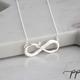 Couples Infinity Necklace With Heart - Custom Two Names Pendant Personalized Sterling Silver Bff Jewelry His & Hers